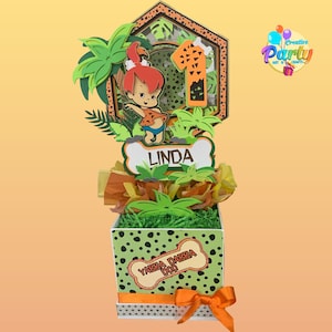 Personalized  Party Table Centerpiece Flintstones Decoration Supplies 3D Themed Baby Pebbles Birthday