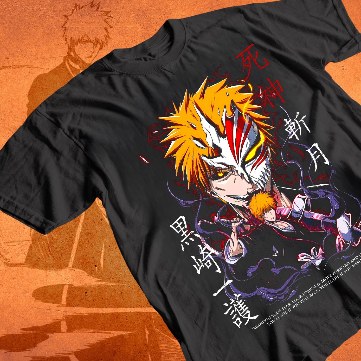 Bleach Thousand Year Blood War Ichigo Avec Logo Orange T-Shirt