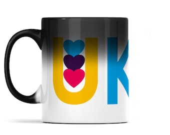 11oz Black Colour Changing Mug UK Polyamory Association