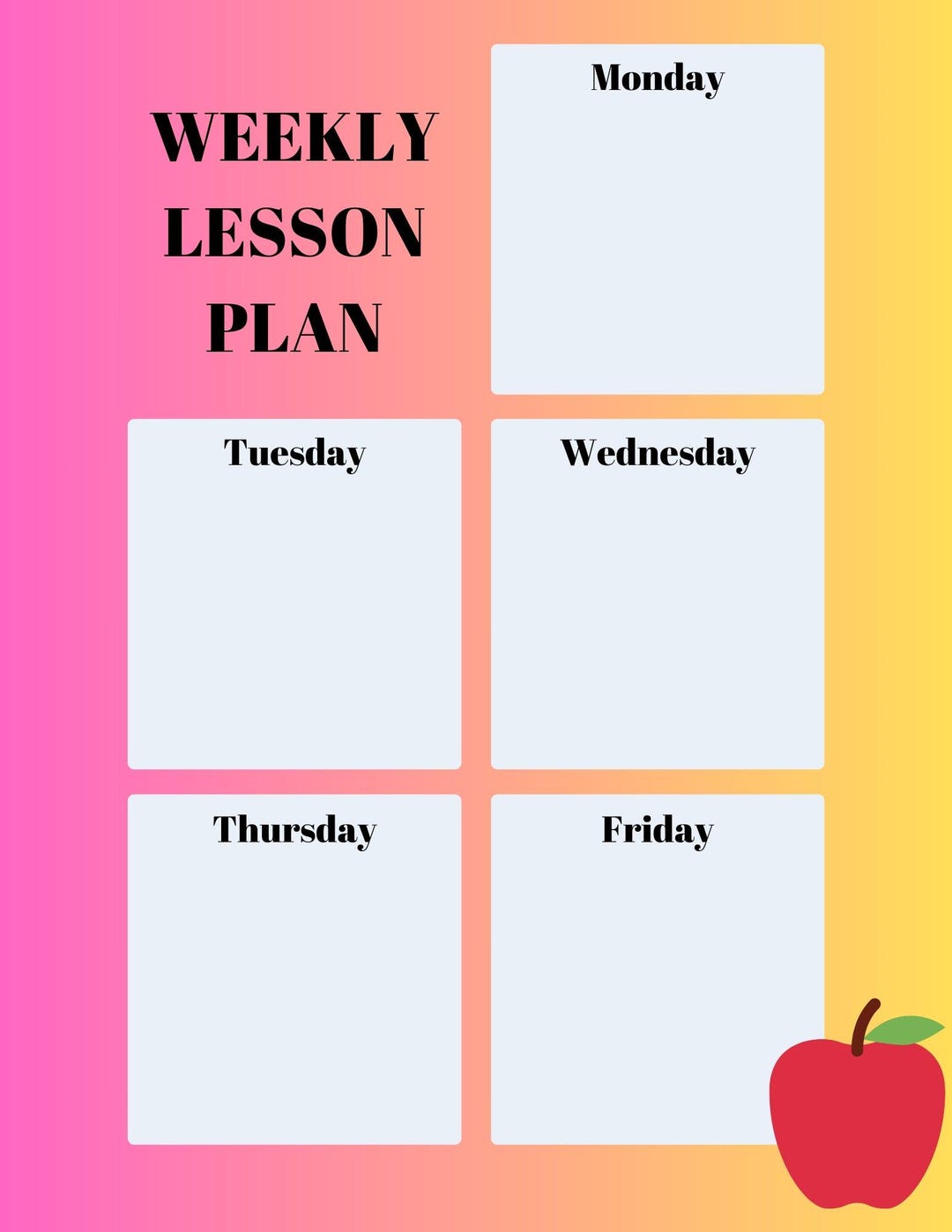 Lesson Plan Template - Etsy