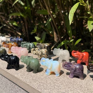 4cm Crystal Elephant Statue, Natural Gemstone Elephant Figurine, Animal Decor, Wedding Gift, Birthday/Christmas Gift for Elephant Lovers