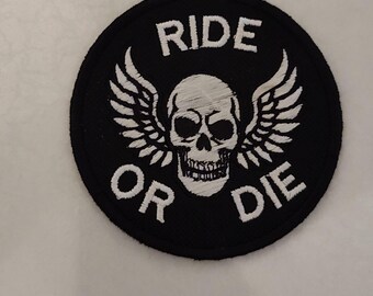 Ride or Die Biker Patch & American-Mexican Flag Bandana | Motorcycle Bundle