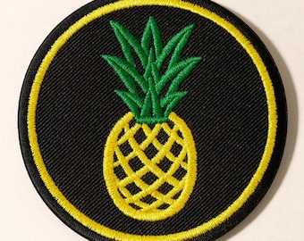 Badass Pineapple Patch – Tropical Biker Swing Style | Iron-On or Sew-On | Embroidered Patch