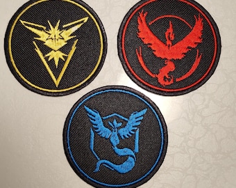 Pokémon GO Team Embroidered Patch – Iron-On/Sew-On Badges