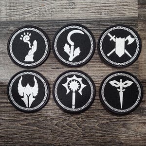 Embroidered D&D Class Patches Vol. 1: Iron-On/Sew-On, Custom Colors