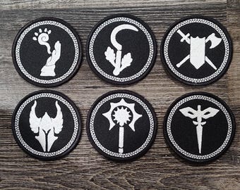 Embroidered D&D Class Patches Vol. 1: Iron-On/Sew-On, Custom Colors