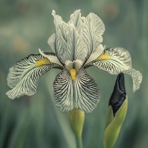 100 sementes de íris listradas de zebra pretas e brancas - flor perene rara, flor de jardim única, íris com padrão exótico, fácil de cultivar