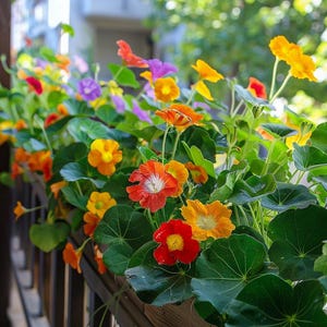 200seeds Nasturtium Flower Seeds Mix  Edible & Fast-Growing  Summer Blooms | Bee  Pollinator Friendly | Planting Instructions Included
