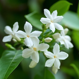 200 sementes de Jasmim Branco – Videira com flores perfumadas para jardim doméstico, varanda ou pátio – Fácil de cultivar – Jasmim branco raro com flores