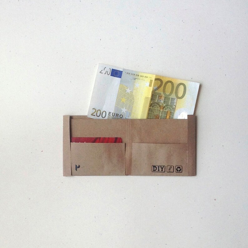 Recycled Paper Wallet Plain Draw Yourself Decorate Yourself Etsy