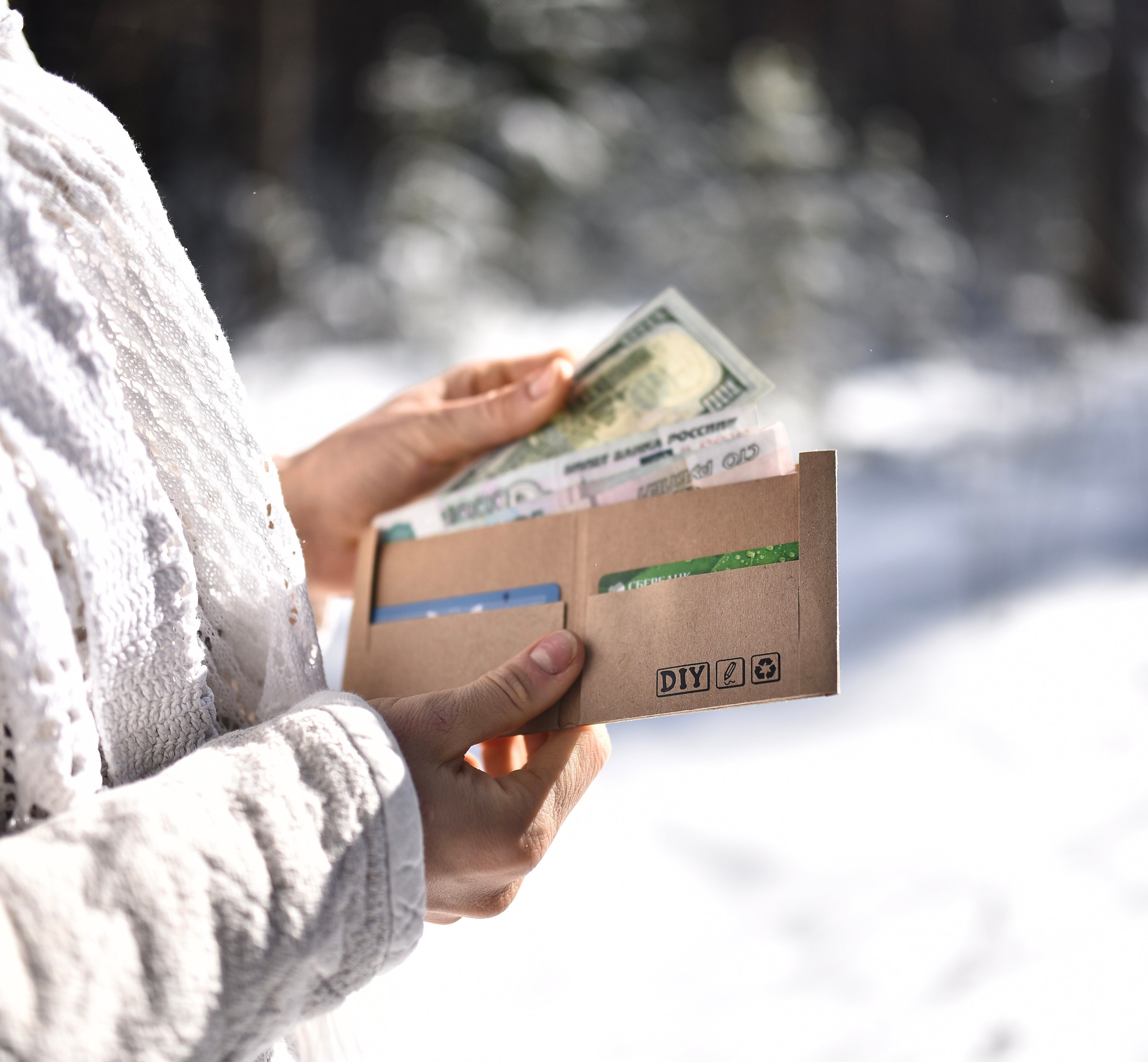 Recycled Paper Wallet Plain Draw Yourself Decorate Yourself Etsy