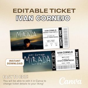 Editable Ivan Cornejo Mirada Ticket | Ivan Cornejo Mirada Tour Concert, Mirada Ticket, Ivan Cornejo Ticket, Concert Ticket, Instant Download