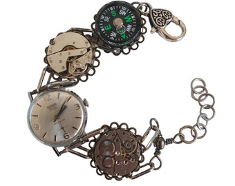 Watch Movements, Vintage Watches Bracelet, Button Compass