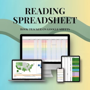 Rainbow Reading Spreadsheet, reading log, book tracker, series tracker, reading challenge, TBR, for readers Digital Google Sheets