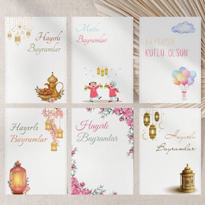 Bayram Karten-Set zum Selbstausdrucken | Bayram hediye kartlari | Festtagskarten für Ramadan Eid | Geschenke für Kinder | Digital Download