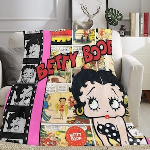 Comics Betty Boop Ultra Soft Fleece Blanket, LARGE Betty Boop blanket, Throw Blanket, Plush Bedding, Home Decor, gifts for her, quilt, gift