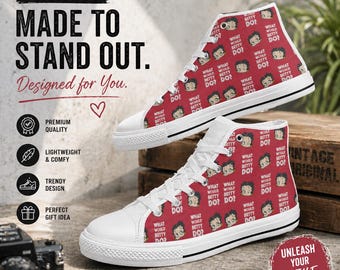 Red Trendy Betty Boop Women’s Classic High Top Canvas Shoes, Retro Cartoon Streetwear Sneakers, Cute Vintage Style Casual Fashion Footwear
