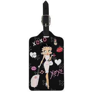 Betty Boop Reisender Urlauber Gepäckanhänger Bordkarte Mode Reise Koffer Tag Schwarz Geschenke Reisetasche Reisedokumente Veranstalter