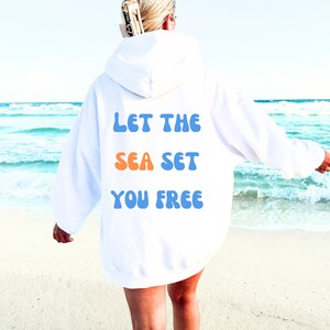 Beach Oversized Hoodies für Frauen, Beach Lover Sweatshirt, Coastal Vibes Pullover, Urlaubsbekleidung, Sea Life Pullover Ästhetik