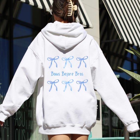 Bow Hoodies For Teen Girls - Cute Y2K Aesthetic Pullover With Pockets, Trendy Preppy Sweatshirt