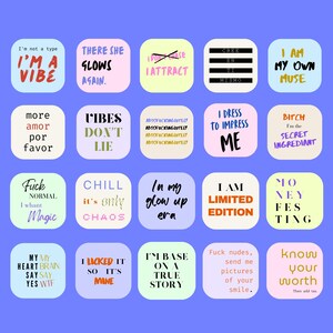 Empowering Quote Stickers. 20 Printable Aesthetic Inspirational Stickers for Journals, Laptops, Water Bottles and more.