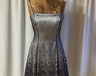 Vintage Y2K papell alternative vampire vampy whimsy midi occasion  dress, size XS-S
