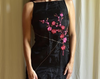 Vintage Y2K Floral Organza Maxi Dress: Whimsygoth Fairycore Prom, Size XS-S