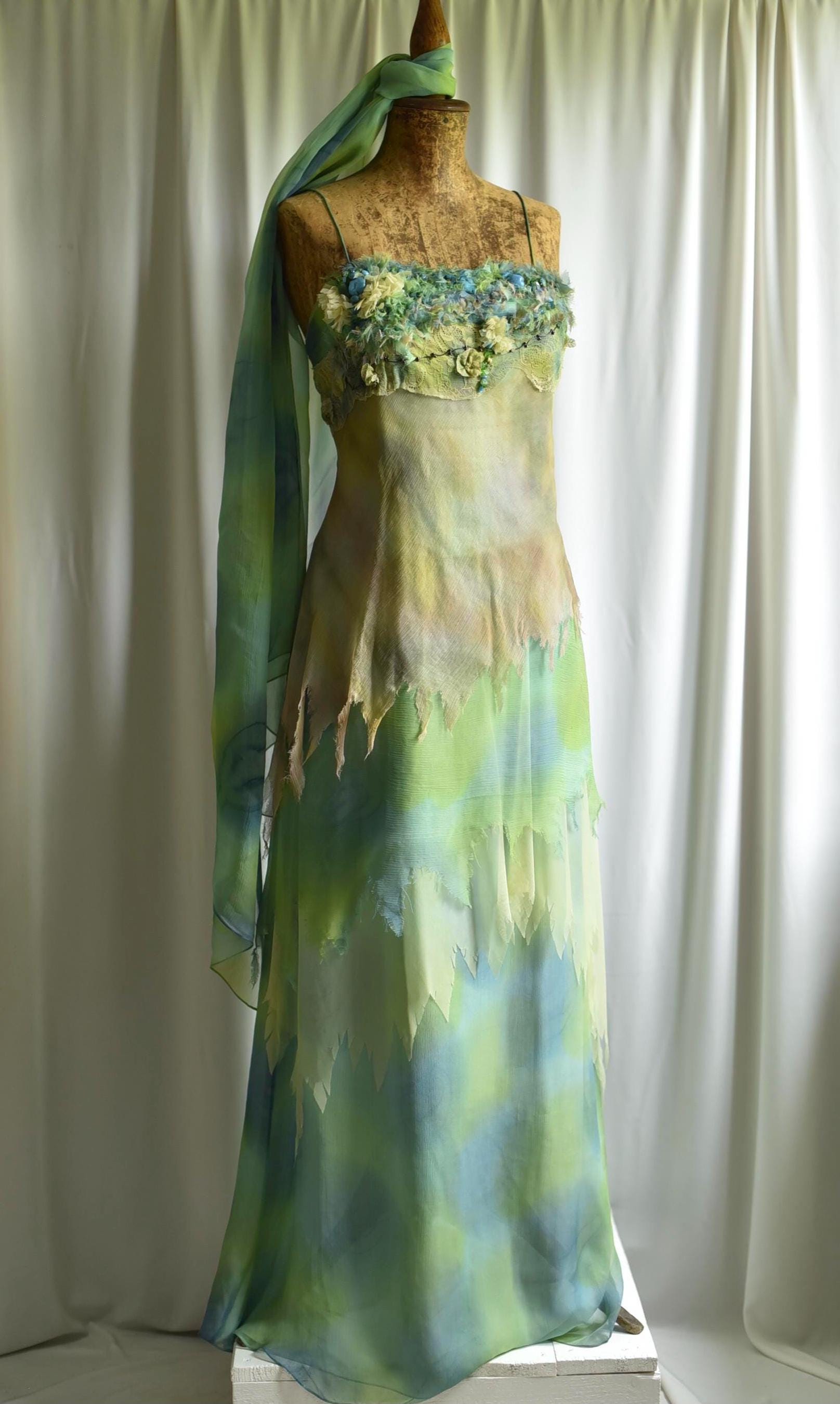 vintage beaded midi fairy dress Ellie Wilde EW37099 - Long Stretch Knit, Lace Applique, Beading, Sequin Mermaid Dress