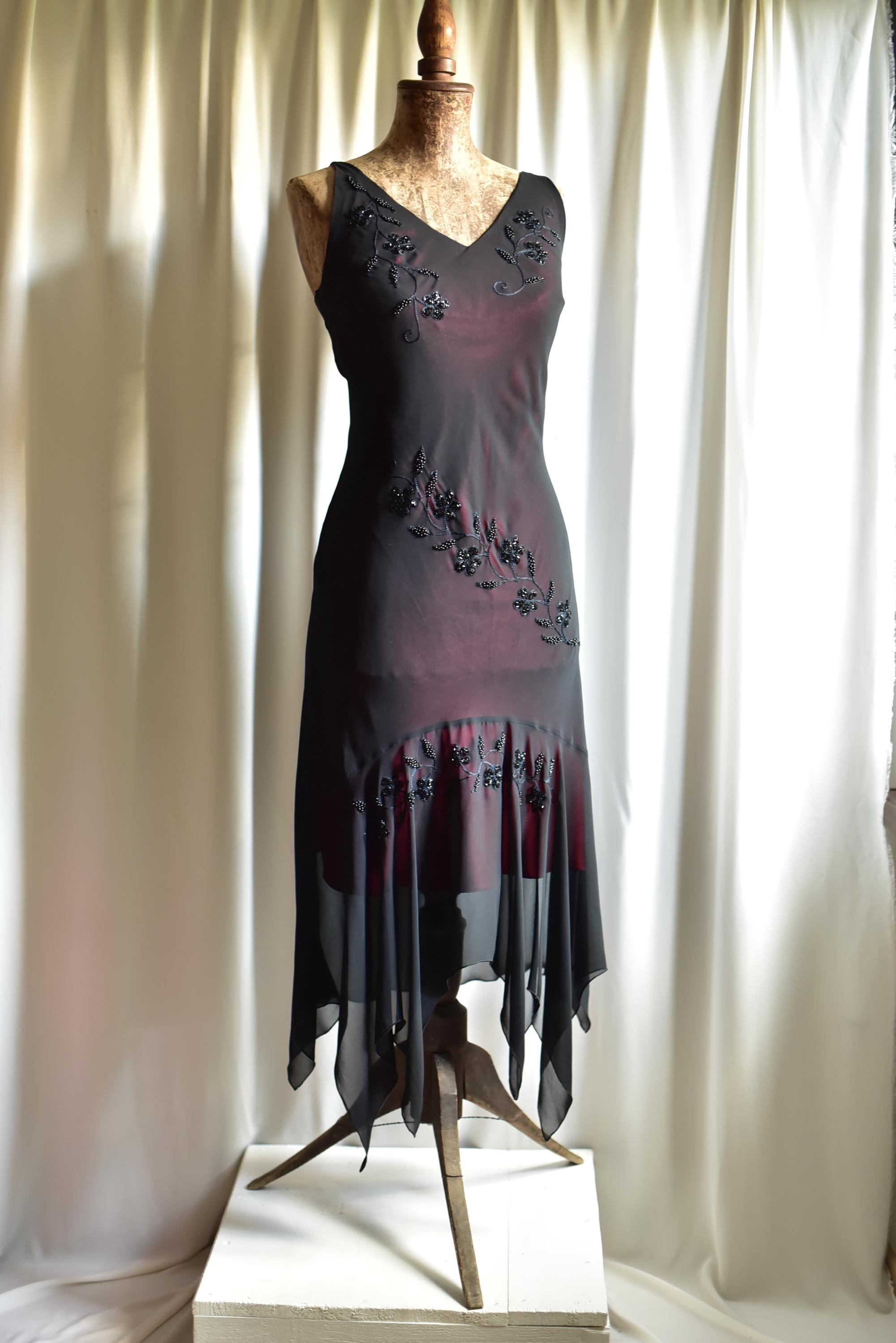 Vintage Y2K lace gothic jellyfish whimsy homecoming prom evening occasion midi dress, size L Vintage Y2K lace gothic jellyfish whimsy homecoming prom evening occasion midi dress, size L
