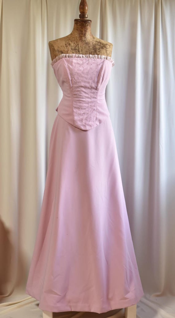 Vintage Y2K Corset Dress: Gothic Fairycore Prom Maxi, Size M