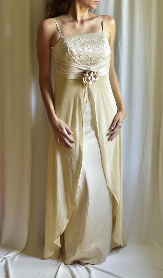 Vintage Y2K Floral Maxi Dress: Beaded Whimsygoth Fairycore Evening Gown -  Etsy Israel