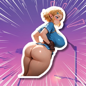 Anime Waifu Princess Thicc Booty Aufkleber - Kawaii Sticker, Laptop Aufkleber, Vinyl Aufkleber, Anime Fan Geschenk, Autoaufkleber
