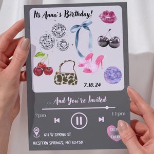 Faire-part d'anniversaire ado amusant et tendance, modèle numérique personnalisable