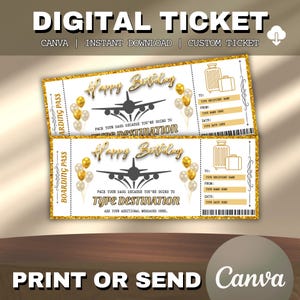 Birthday Boarding Pass Template, Surprise Trip Ticket, Surprise Vacation Ticket,Vacation Airplane Ticket, Birthday Airplane Ticket Printable
