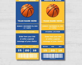 Editable Basketball Game GOLDEN STATE CITY Colors Ticket Template Surprise, Basketball Ticket, Instant Download, Canva Editable, Basketball