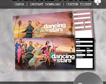 Dancing With The Stars 2026 Concert Ticket, Event Ticket Souvenir, Surprise Gift Ticket, Collectible Editable Faux Event Admission Ticket