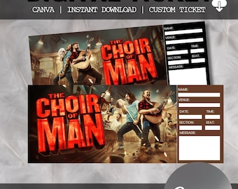 Entrada editable para el musical The Choir of Man, regalo personalizado, recuerdo editable del West End, descarga instantánea