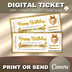 Birthday Gift Card, Happy birthday Custom gift Voucher, Birthday Gift Certificate, Birthday Gift voucher, Unisex Birthday gift Coupon