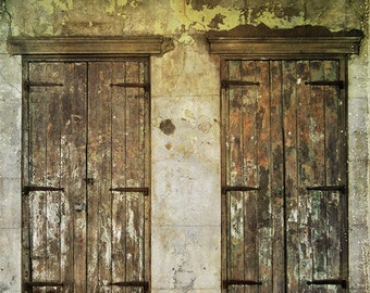 New Orleans Photography, French Quarter Picture "Two Doors" Louisiana Print. Mardi Gras. Affordable Wall Art and Home Decor.