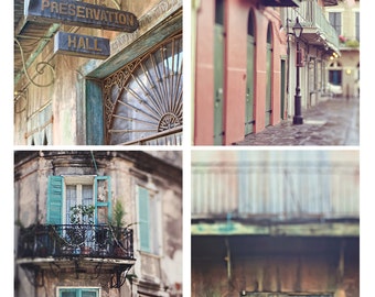 New Orleans Photography Set, Set of 4 Prints, Fine Art Photography, 8x10" or 11x14" Wall Art Set, Louisiana Art, House Warming Gift