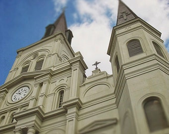 New Orleans St. Louis Cathedral Photograph "Towering" French Quarter Photography Print Jackson Square Louisiana Mardi Gras.