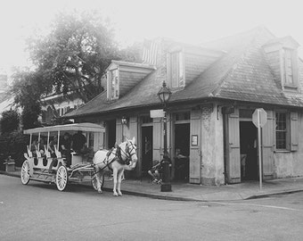 New Orleans Art. Jean Lafitte's Blacksmith Shop Photography. "Bourbon and Blacksmith" French Quarter Photograph Black and White.