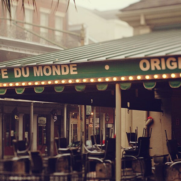 New Orleans Art - Cafe Du Monde Photography Print - French Quarter Photograph - NOLA French Market - Jackson Square Coffee Shop - Louisiana