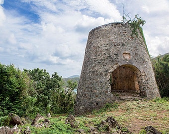 St John USVI Fine Art Landscape Photography, Caribbean Home Decor, Peace Hill Ruin, Travel Photography, Colorful Wall Art