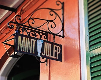 Mint Julep French Quarter Print, New Orleans Art, Pat O'Briens, Mardi Gras, Louisiana Wall Art, Home Decor