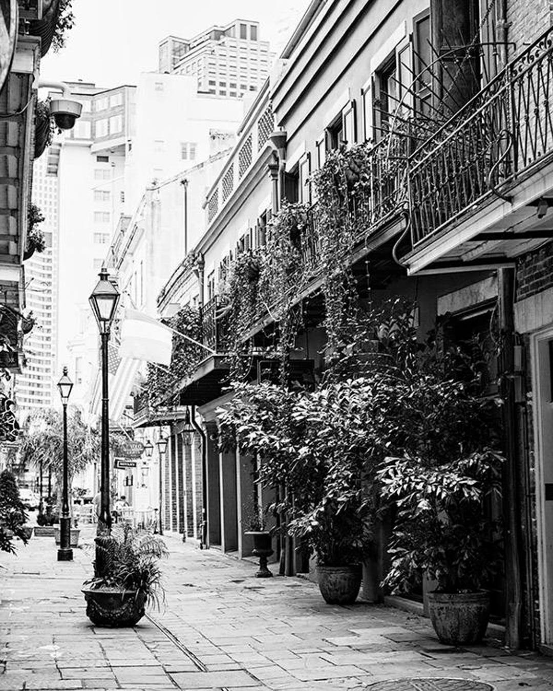 Black and White Print, New Orleans Art, French Quarter Photo