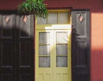 New Orleans Yellow Door Fine Art Photography Print, Louisiana French Quarter Home Decor Print