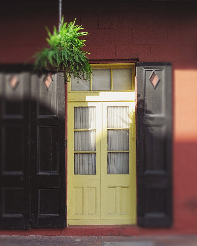 New Orleans Yellow Door Fine Art Photography Print, Louisiana French Quarter Home Decor Print imagem 1