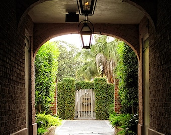 New Orleans Courtyard Photograph, New Orleans Art, Louisiana Decor, French Quarter Fine Art Photography, Wall Art, Green Secret Garden