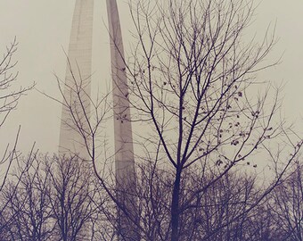 St. Louis Arch Photograph, "Winter Arch" Print. Gray, Purple, Dark Moody Gateway to the West. Missouri 8x10, 11x14, 16x20, 20x24, 24x30